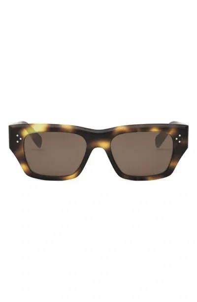 Celine Bold 3 Dots 53mm Geometric Sunglasses In Blonde Havana/brown