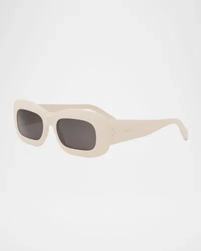 Celine Bold 3 Dots Acetate Rectangle Sunglasses In Ivory