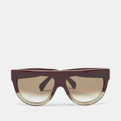 Pre-owned Celine Burgundy/brown Gradient Cl 41026/s Shadow Sunglasses