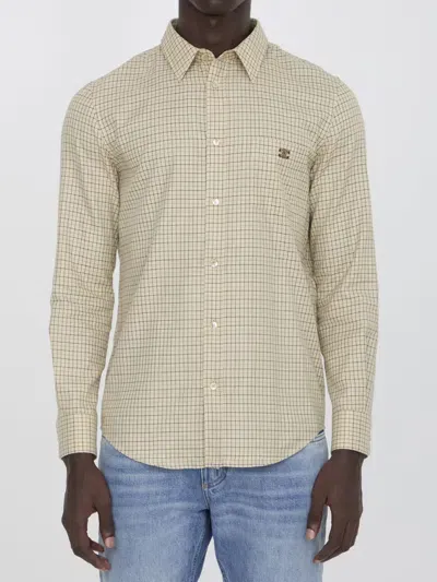 Celine Classic Plaid Shirt For Men In Tan