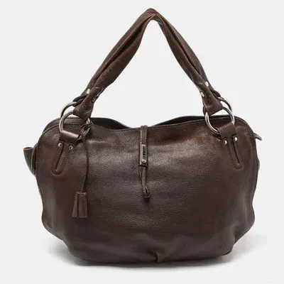 Pre-owned Celine Dark Brown Leather Bittersweet Hobo