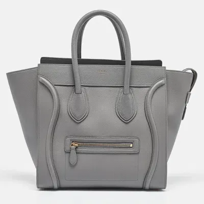 Pre-owned Celine Grey Leather Mini Luggage Tote