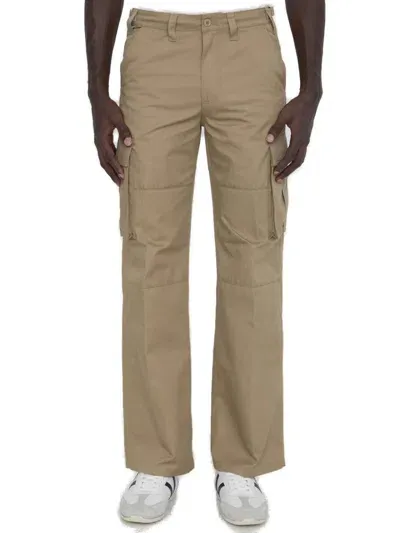 Celine Mid-rise Straight Leg Cargo Pants In Brown