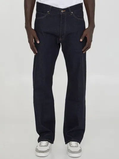 Celine Mid-rise Straight-leg Jeans For Men In Navy