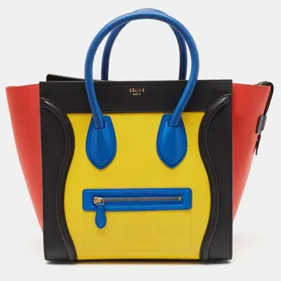 Pre-owned Celine Multicolor Leather Mini Luggage Tote