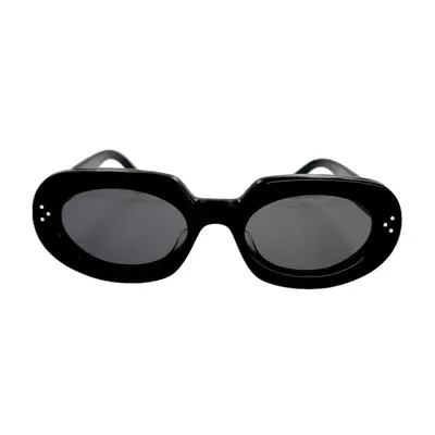 Celine Bold Oval-frame Acetate Sunglasses In 01a