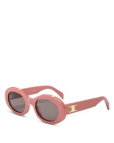 Celine Oval Sunglasses, 52mm In Pink/gray Solid