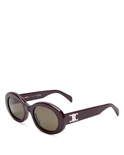 Celine Round Sunglasses, 52mm In Brown/brown Solid