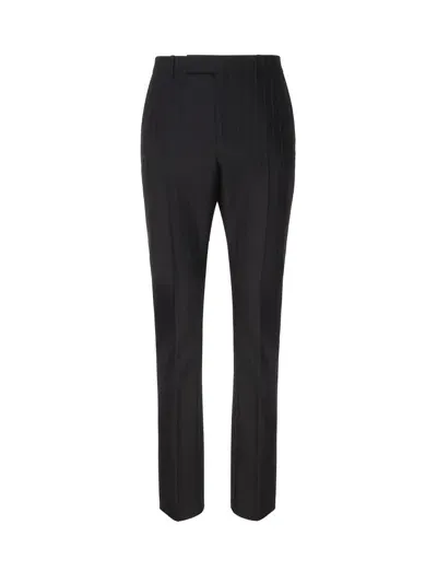 Celine Striped Flared Pants In Noir/marron