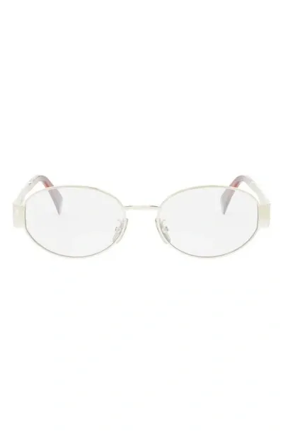 Celine Triomphe Metal Oval Glasses In Shiny Endura Gold