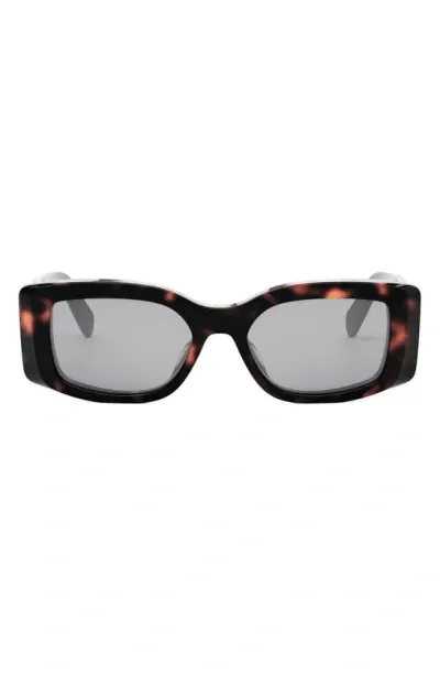 Celine Triomphe Acetate Rectangle Sunglasses In Dark Havana Smoke