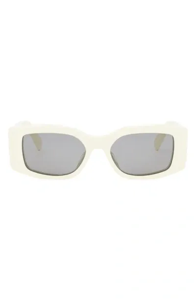 Celine Triomphe Acetate Rectangle Sunglasses In Bone Smoke