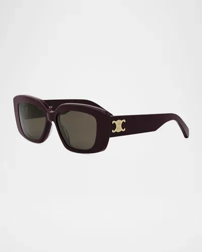 Celine Triomphe Acetate Butterfly Sunglasses In Bordieux/brown