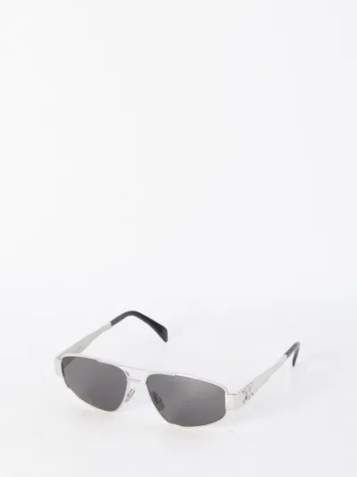 Celine Triomphe Metal 03 Sunglasses In Gray