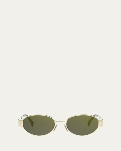 Celine Triomphe 54mm Oval Sunglasses In Shiny Endura