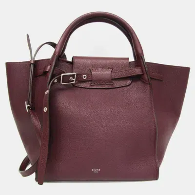 Pre-owned Celine Wine Big Small Leather Handbag In Purple