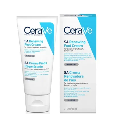 Cerave Sa Renewing Foot Cream 88ml In White