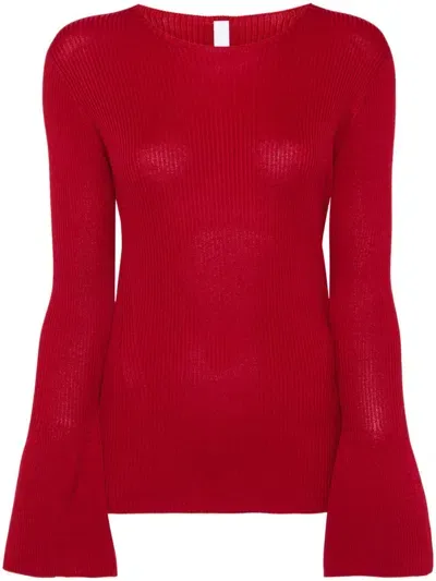 Cfcl Bell-sleeves Knitted Top In Red