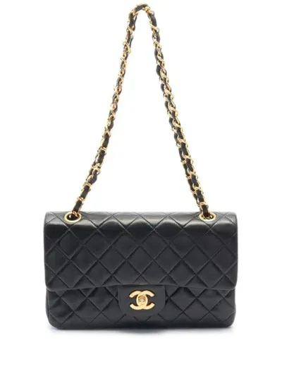 Pre-owned Chanel 1986-1988 Matelasse Flap Chain Shoulder Bag In Black