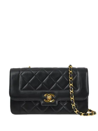 Pre-owned Chanel 1990 Single Flap Shoulder Bag In Black