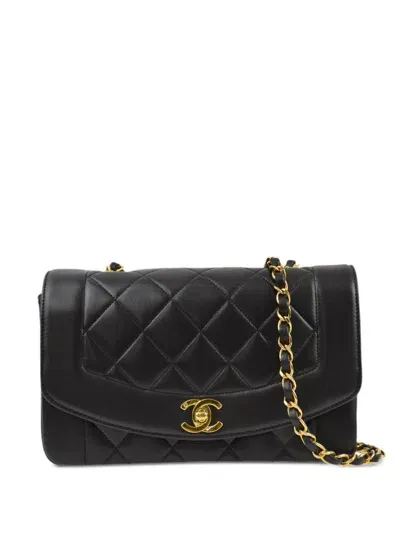 Pre-owned Chanel 1995 Diana Small Shoulder Bag In Black