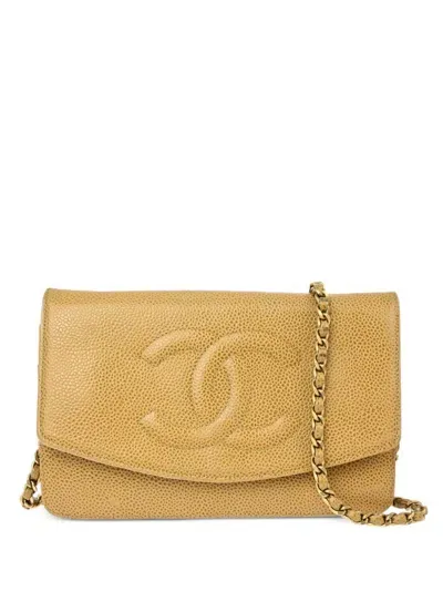 Pre-owned Chanel 2000 Woc Chain Shoulder Wallet Bag In Neutrals