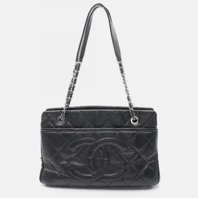 Pre-owned Chanel Black Caviar Skin Matelasse Tote Bag