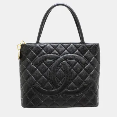 Pre-owned Chanel Black Caviar Skin Reproduction Tote Handbag