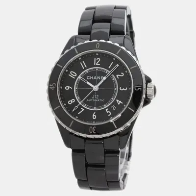 Pre-owned Chanel Black Ceramic J12 Automatic Men's Wristwatch 38 Mm