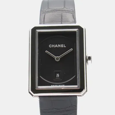 Pre-owned Chanel Black Stainless Steel Boy-friend H4884 Quartz Men's Wristwatch 34 Mm