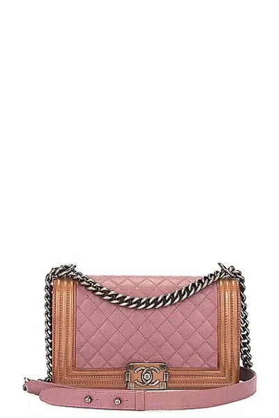 Pre-owned Chanel Boy Chain Shoulder Bag In Pink