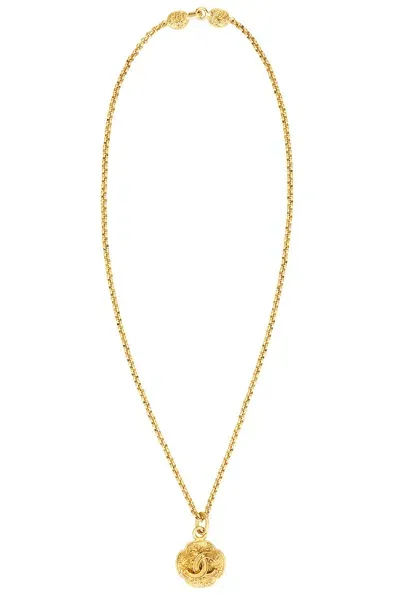 Pre-owned Chanel Coco Mark Necklace In Gold