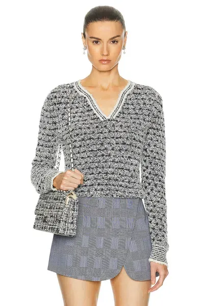 Pre-owned Chanel Cotton Knit Sweater In Grey