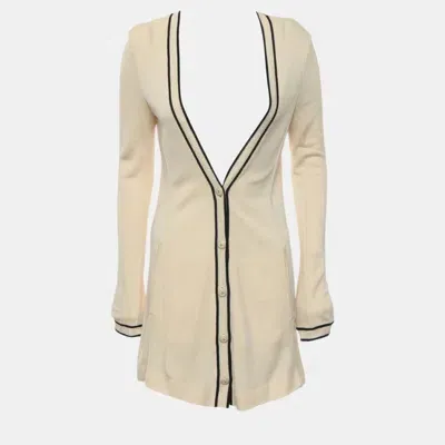 Pre-owned Chanel Knitted Cardigan In Cream