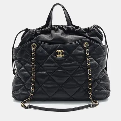 Pre-owned Chanel Tote And Shoulder Bag In Black