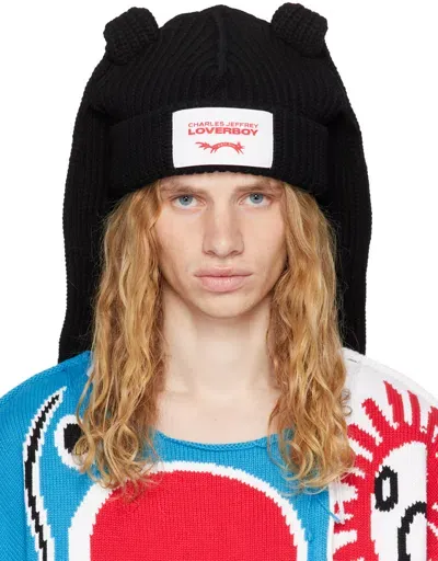 Charles Jeffrey Loverboy Black Chunky Rabbit Beanie