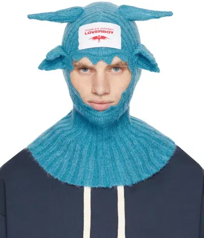 Charles Jeffrey Loverboy Blue Mohair Croco Balaclava