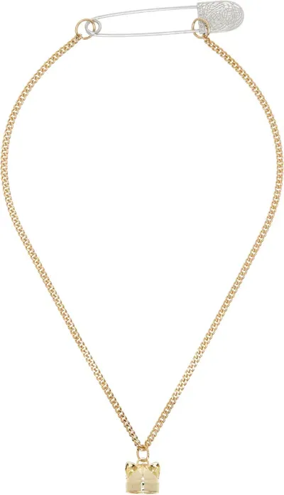 Charles Jeffrey Loverboy Gold Ears Beanie Charm Necklace In Gld