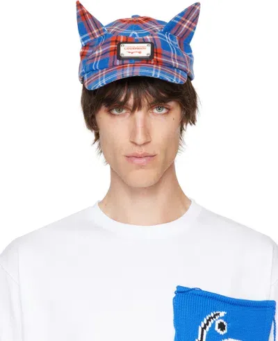 Charles Jeffrey Loverboy Red & Blue Ears Cap In Tar