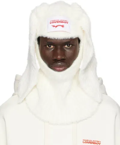 Charles Jeffrey Loverboy White Fluffy Rabbit Balaclava In Wht