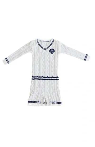 Charlie Lou Baby Kids' ® Varsity Sweater Romper In Cream