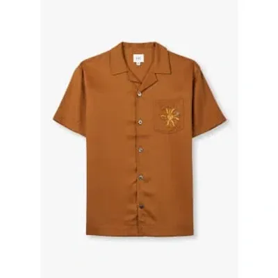 Che Mens Breeze Shirt In Rust In Brown Fabric