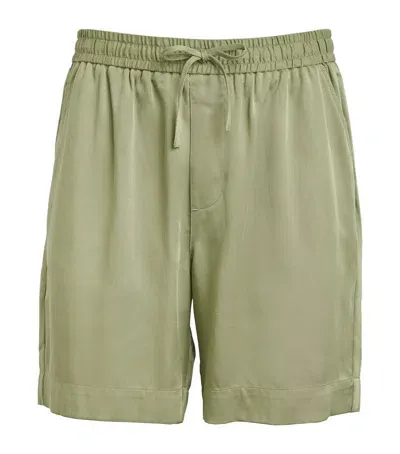 Che Tencel Drawstring Shorts In Green