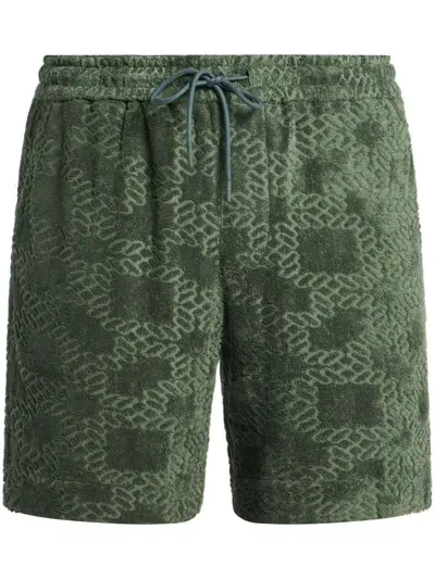 Che Terry Jacquard Shorts In Green