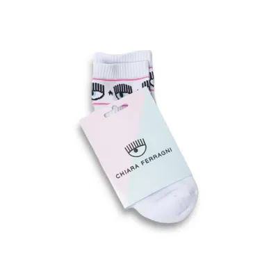 Chiara Ferragni Eyelike Motif Socks In White