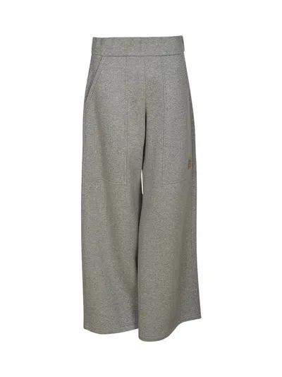 Chiara Ferragni Logo Cropped Trousers In Gray