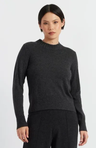 Chinti & Parker Wool & Cashmere Cropped Sporty Sweater In Charcoal