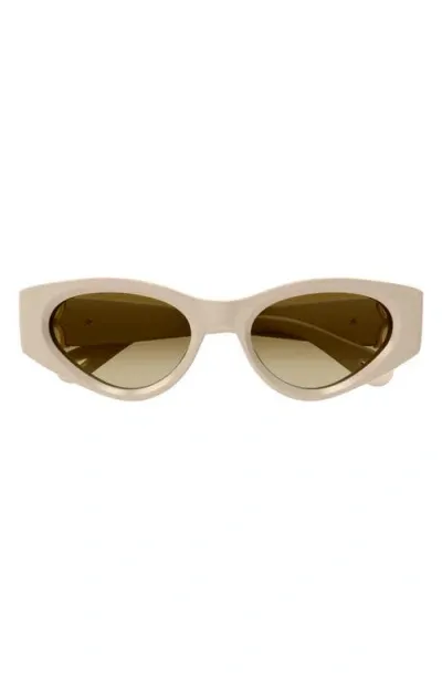 Chloé Ch0259s Cat Eye Acetate Sunglasses In Shiny Solid Ivory