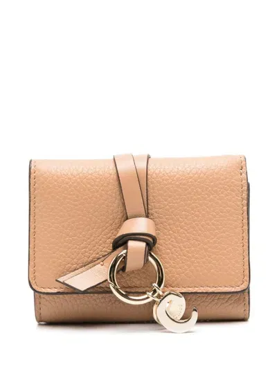 Chloé Small Alphabet Tri-fold Wallet In Neutrals