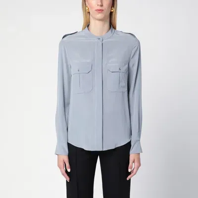 Chloé Ash Blue Silk Blouse In Light Blue